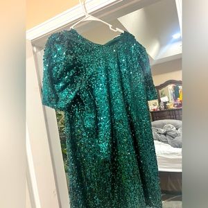 Sparkly green cocktail dress